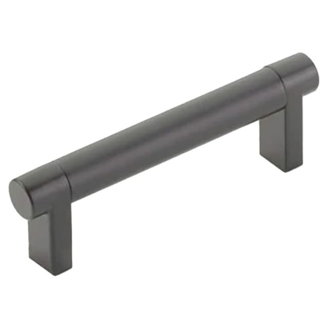 3-1/2" Select Rectangular Stem Smooth Cabinet Pull, Flat Black/Flat Black