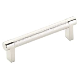 4" Select Rectangular Stem Knurled Cabinet Pull, Polished Nickel/Satin Copper