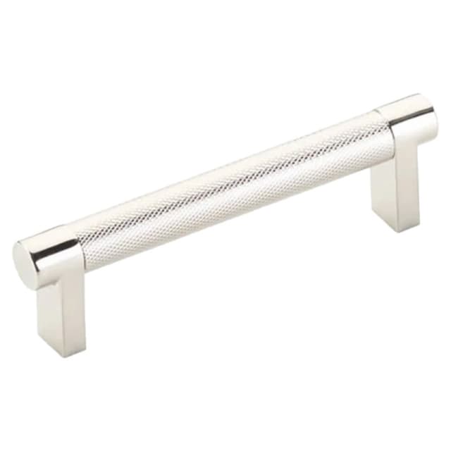 4" Select Rectangular Stem Knurled Cabinet Pull, Polished Nickel/Satin Copper