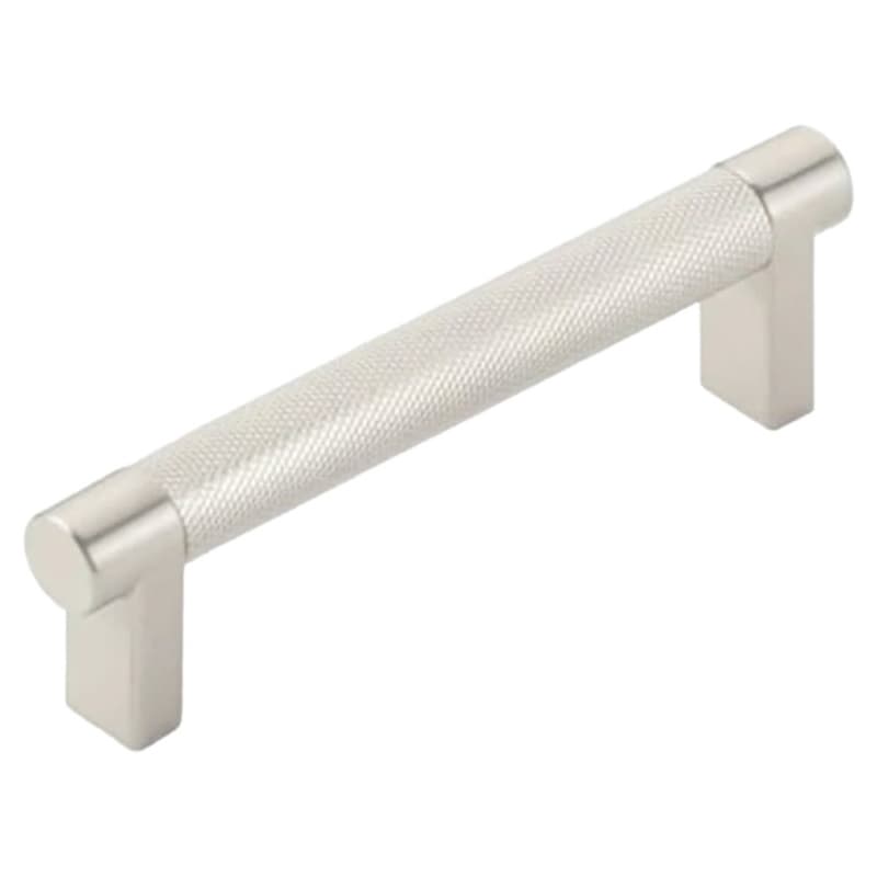 4" Select Rectangular Stem Knurled Cabinet Pull, Satin Nickel/Satin Copper