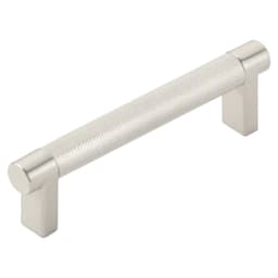 4" Select Rectangular Stem Knurled Cabinet Pull, Satin Nickel/Satin Copper