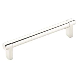 5" Select Rectangular Stem Smooth Cabinet Pull, Polished Nickel/Polished Nickel