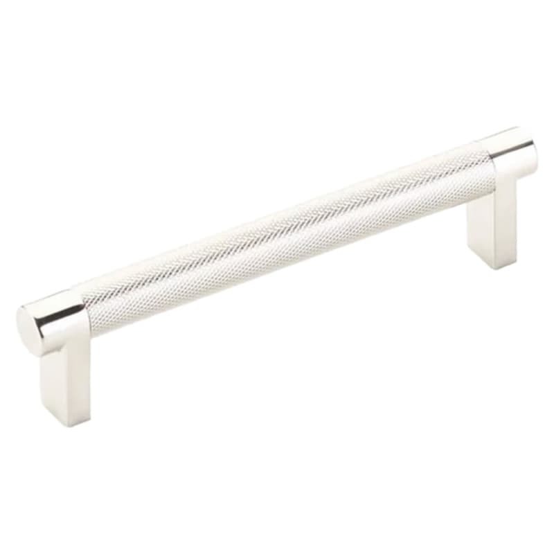 5" Select Rectangular Stem Knurled Cabinet Pull, Polished Nickel/Satin Copper
