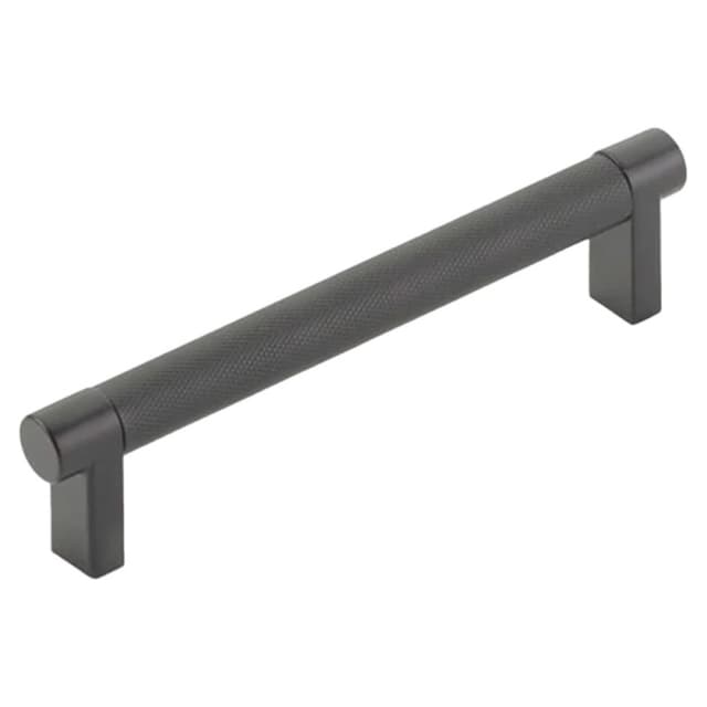 5" Select Rectangular Stem Knurled Cabinet Pull, Flat Black/Satin Copper