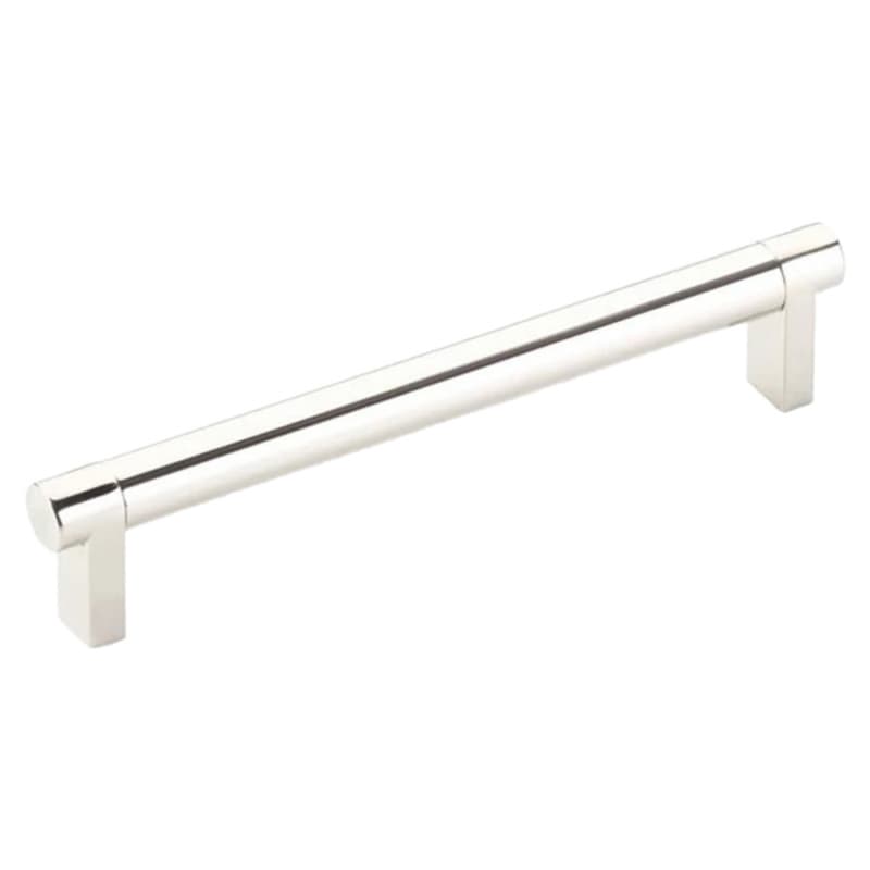6" Select Rectangular Stem Smooth Cabinet Pull, Satin Copper/Polished Nickel