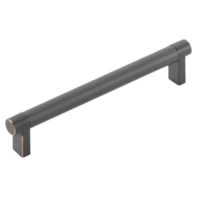 6" Select Rectangular Stem Knurled Cabinet Pull, Oil Rubbed Bronze/Satin Copper