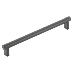 8" Select Rectangular Stem Smooth Cabinet Pull, Flat Black/Flat Black
