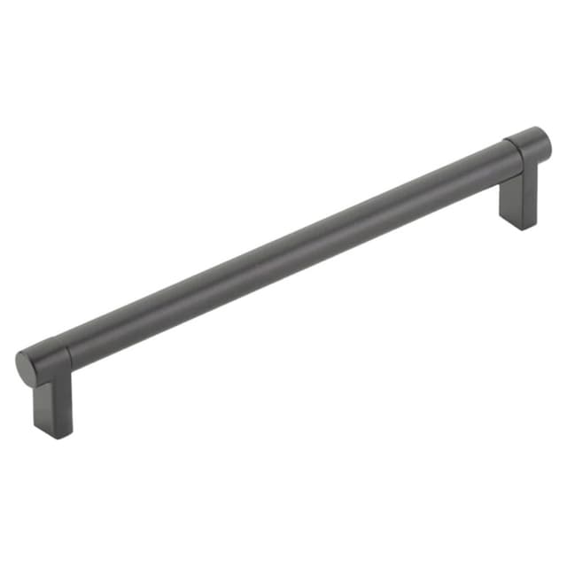 8" Select Rectangular Stem Smooth Cabinet Pull, Flat Black/Flat Black