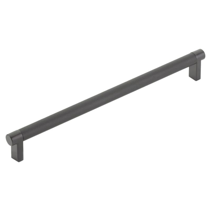 10" Select Rectangular Knurled Cabinet Pull, Flat Black/Satin Copper