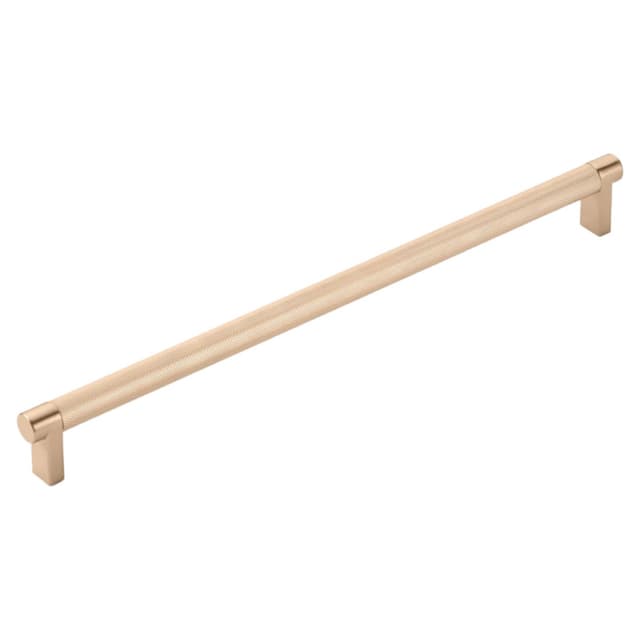 12" Select Rectangular Knurled Cabinet Pull, Satin Copper/Satin Copper