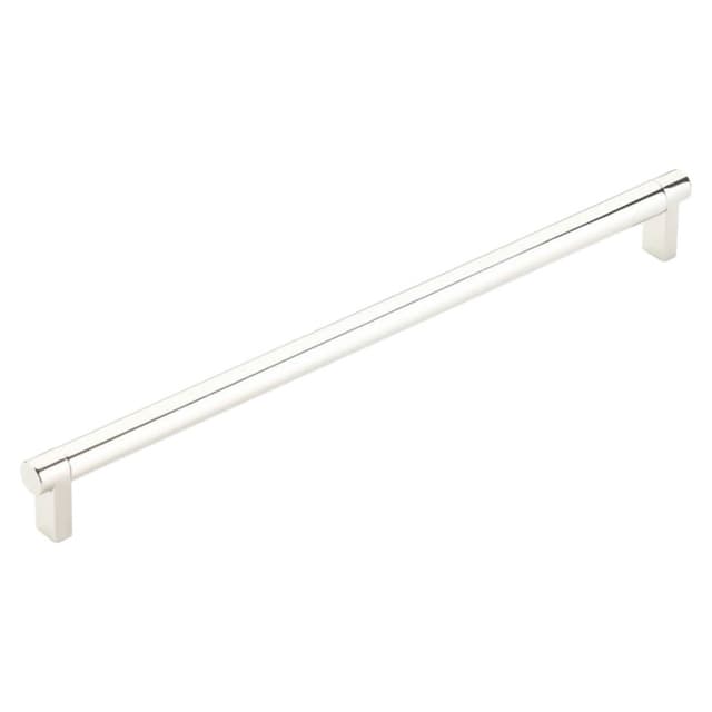 12" Select Rectangular Stem Smooth Cabinet Pull, Satin Copper/Polished Nickel