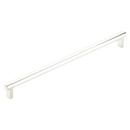 12" Select Rectangular Stem Smooth Cabinet Pull, Polished Nickel/Polished Nickel