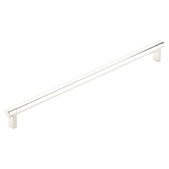 12" Select Rectangular Stem Smooth Cabinet Pull, Polished Nickel/Polished Nickel