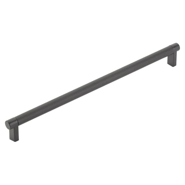 12" Select Rectangular Knurled Cabinet Pull, Flat Black/Satin Copper