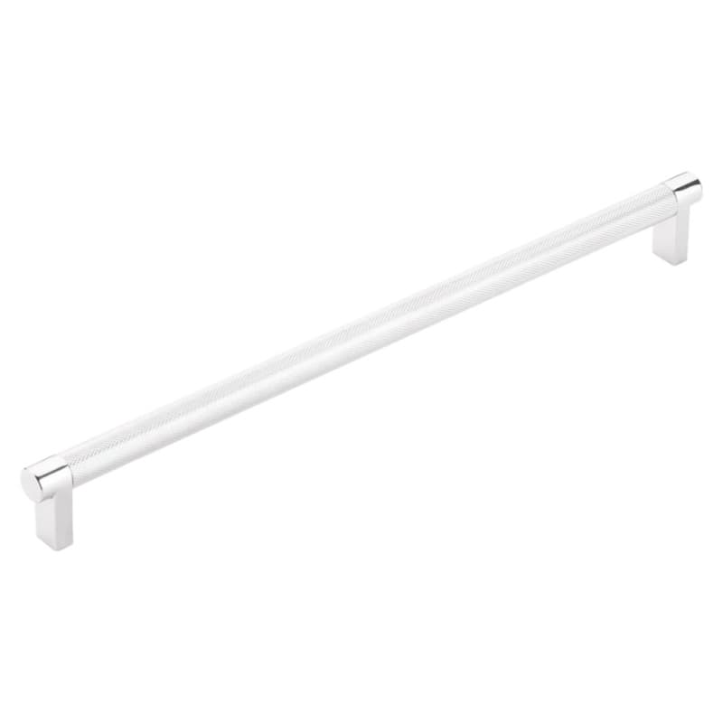 12" Select Rectangular Knurled Cabinet Pull, Polished Chrome/Satin Copper