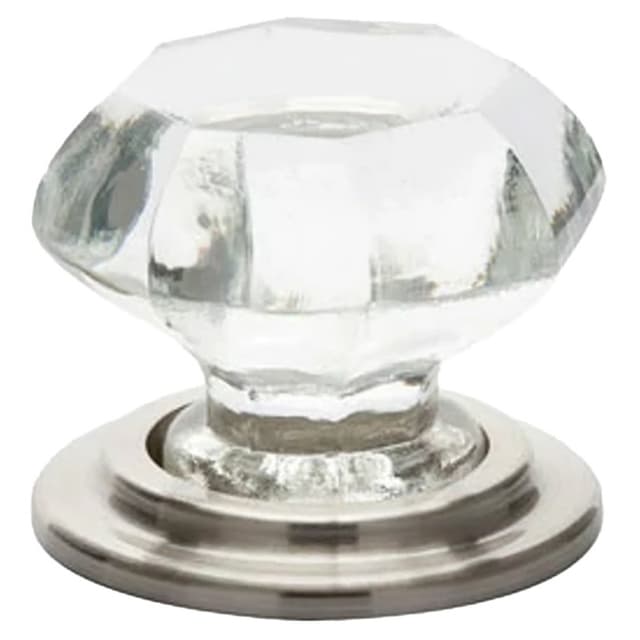 1-3/4" Old Town Glass Wardrobe Cabinet Knob, Satin Nickel