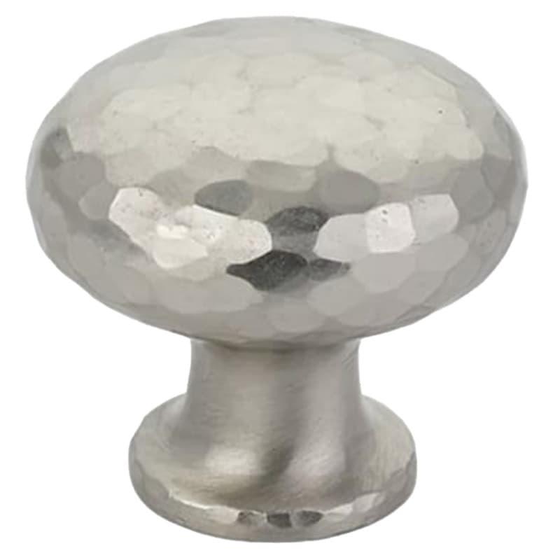 1-1/4" Arts and Crafts Round Dimpled Cabinet Knob, Satin Nickel