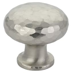 1-1/4" Arts and Crafts Round Dimpled Cabinet Knob, Satin Nickel