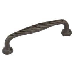 4" Tuscany Twist Cabinet Pull, Flat Black Bronze