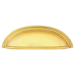 4" Cup Cabinet Pull, Unlacquered Brass