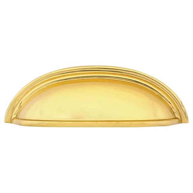 4" Cup Cabinet Pull, Unlacquered Brass