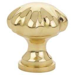 1-3/4" Melon Cabinet Knob, Unlacquered Brass