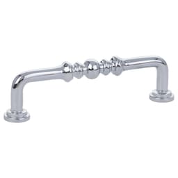 6" Spindle Cabinet Pull, Unlacquered Brass