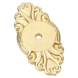 2-1/2" Ribbon/Reed Cabinet Backplate for Knob, Unlacquered Brass