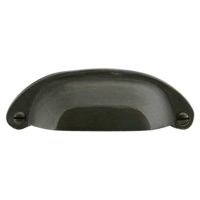 4" Ranch Bin Cup Pull, Flat Black Bronze