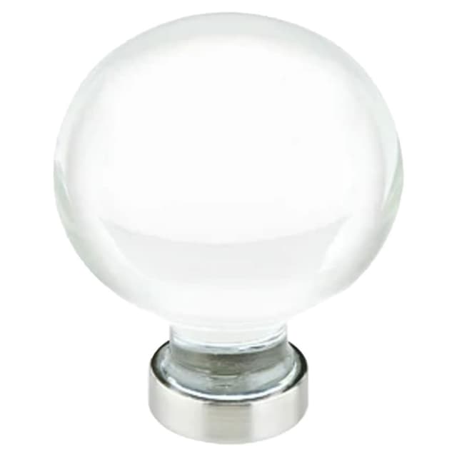 1" Bristol Glass Cabinet Knob, Satin Nickel