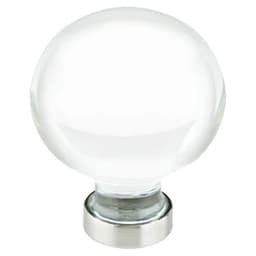 1" Bristol Glass Cabinet Knob, Pewter