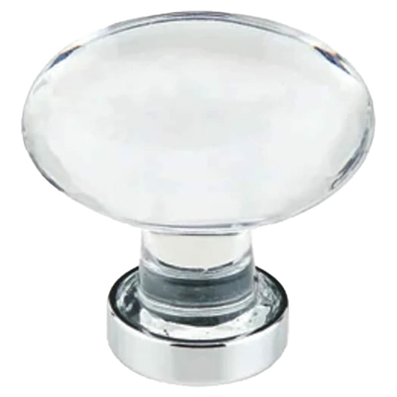 1-1/4" Hampton Glass Cabinet Knob, Satin Nickel