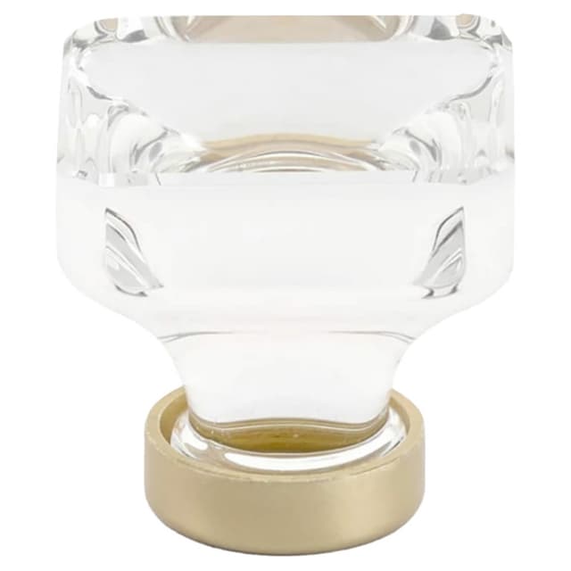 1-5/8" Lido Glass Cabinet Knob, Unlacquered Brass