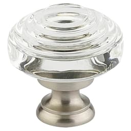 1-5/8" Deco Glass Cabinet Knob, Oil Rubbed Bronze