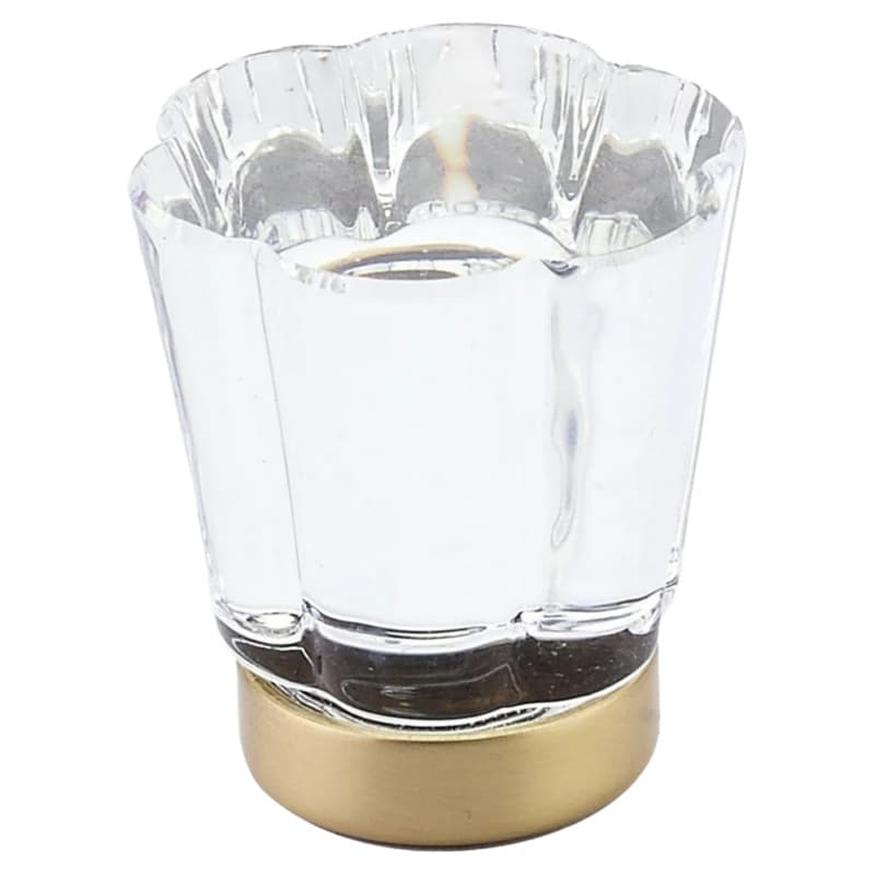 1-1/4" Forza Glass Cabinet Knob, Satin Brass