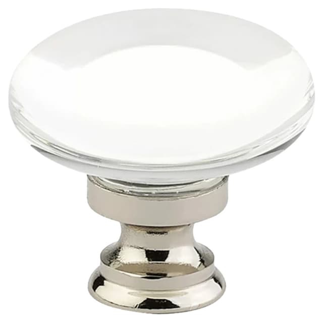 1-3/8" Providence Glass Cabinet Knob, Flat Black