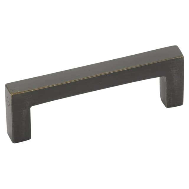 12" Rustic Modern Rectangular Cabinet Pull, Tumbled White Bronze