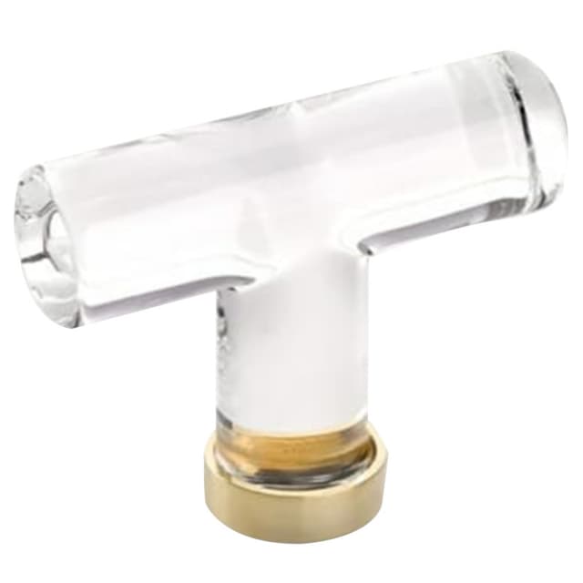 2-1/8" Modern Glass Cabinet T-Knob, Polished Brass