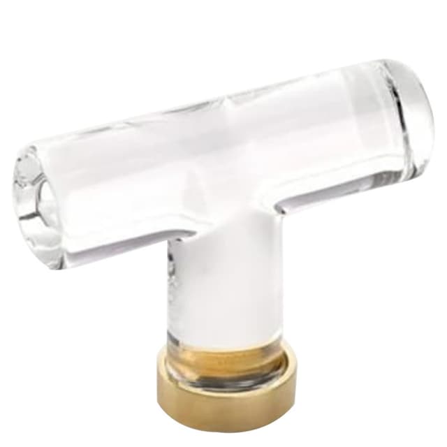 2-1/8" Modern Glass Cabinet T-Knob, Unlacquered Brass