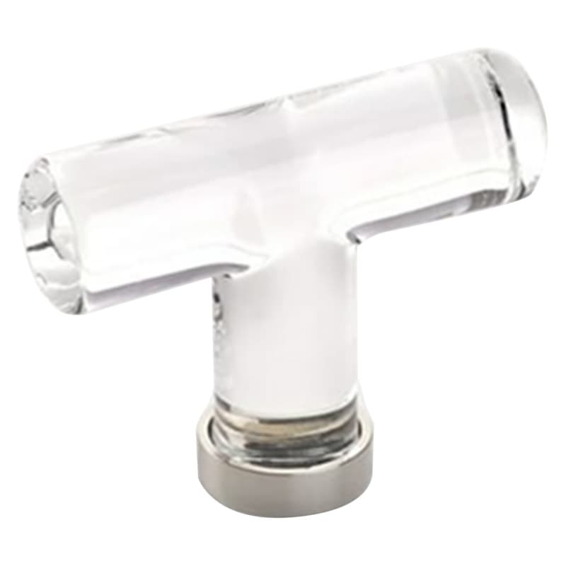 2-1/8" Modern Glass Cabinet T-Knob, Polished Nickel