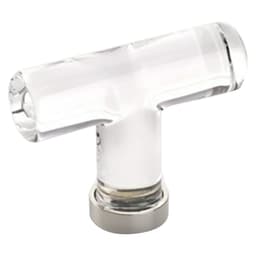 2-1/8" Modern Glass Cabinet T-Knob, Polished Nickel