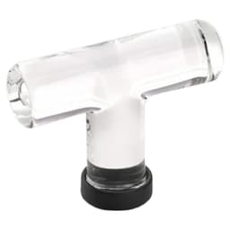 2-1/8" Modern Glass Cabinet T-Knob, Flat Black