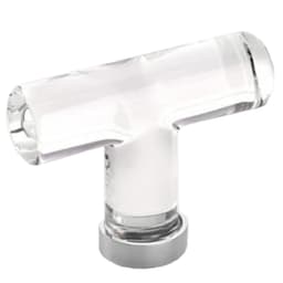 2-1/8" Modern Glass Cabinet T-Knob, Polished Chrome