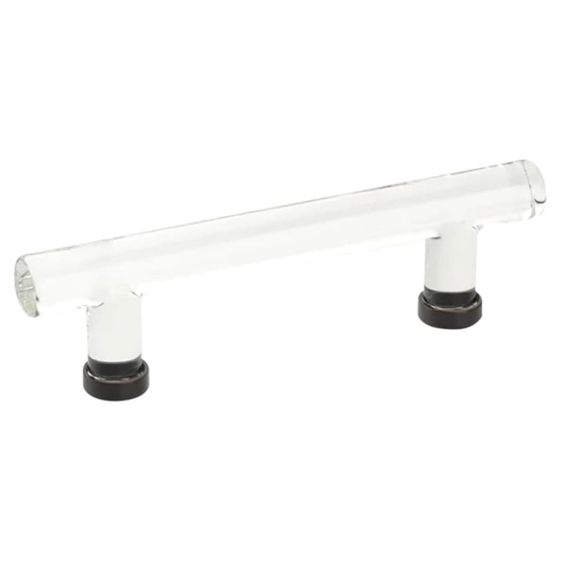 4" Modern Glass Bar Cabinet Pull, Oil Rubbed Bronze