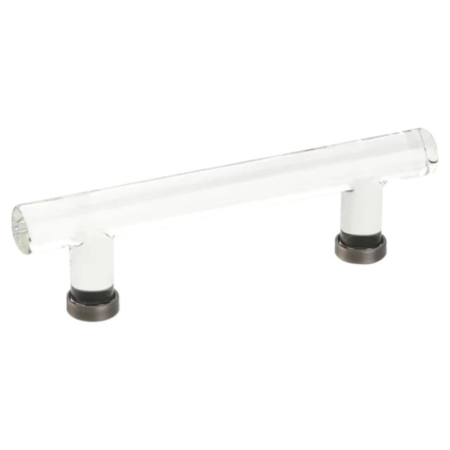 4" Modern Glass Bar Cabinet Pull, Pewter