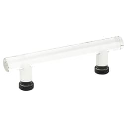 4" Modern Glass Bar Cabinet Pull, Flat Black