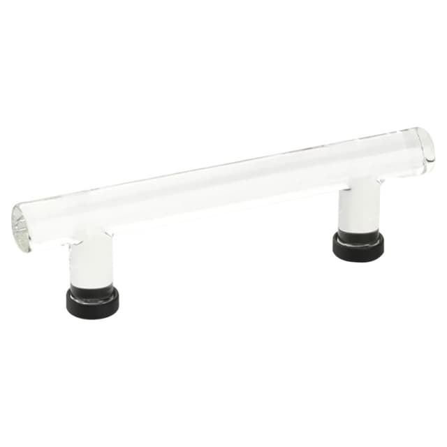 4" Modern Glass Bar Cabinet Pull, Flat Black
