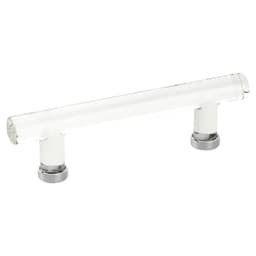 4" Modern Glass Bar Cabinet Pull, Polished Chrome