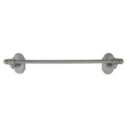 12" Wrought #2 Rosette Towel Bar, Flat Black Steel