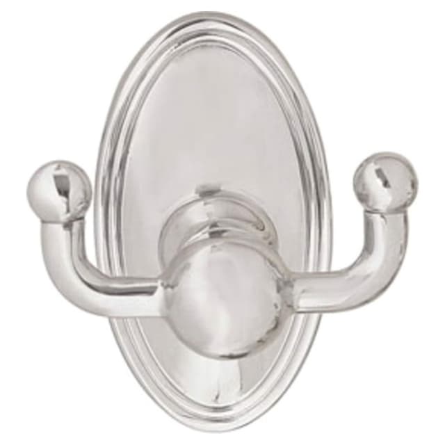 2" Traditional Small Disc Rosette Double Hook, Polished Nickel